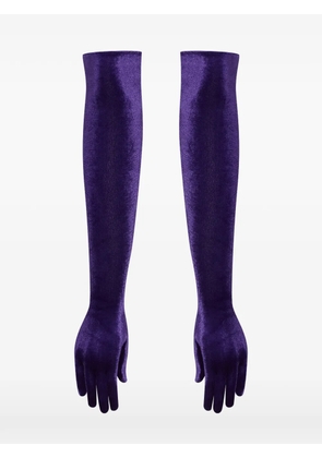 Maison Close velvet-effect opera gloves - Purple