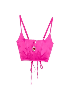 MITILIANE COUTURE lace-up crystal-embellished top - Pink