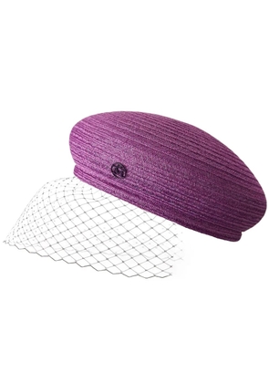 Maison Michel New Bonnie Veil straw beret - Purple