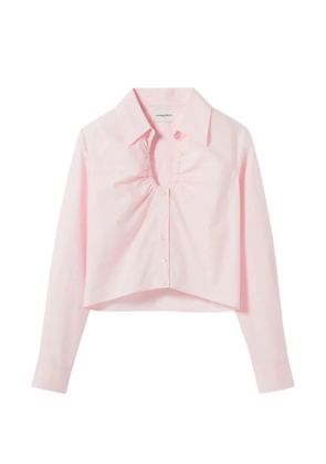Claudie Pierlot cutout buttoned cotton shirt - Pink