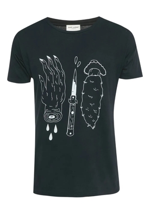 Saint Laurent Pre-Owned printed short-sleeve T-shirt - Black