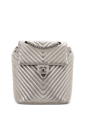 CHANEL Pre-Owned Urban Spirit Chevron Leather Large backpack - Silver