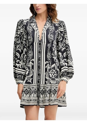 FARM Rio Lisbon floral puff-sleeve mini dress - Black