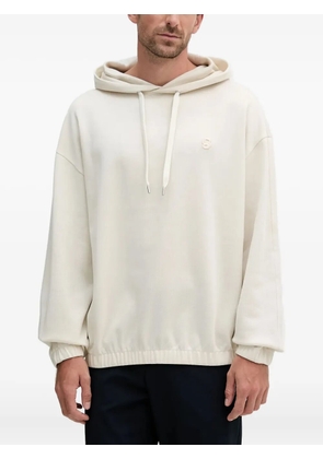 BOSS logo-embroidered drawstring hoodie - White