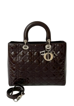 Christian Dior Pre-Owned 2000-2026 Large Patent Cannage Lady Dior satchel - Brown