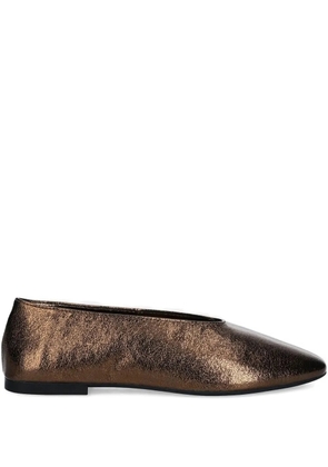 Jeffrey Campbell Fathom metallic-leather ballet flats - Brown