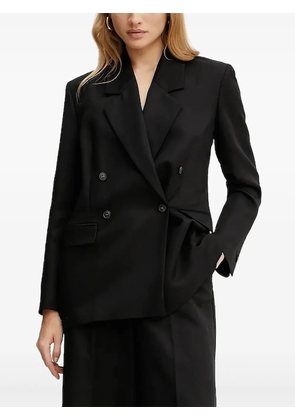 IVY OAK double-breasted linen-blend blazer - Black