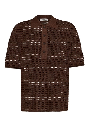 COMMAS open-work polo shirt - Brown