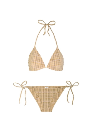 Lisa Marie Fernandez striped tie swimsuit - Neutrals