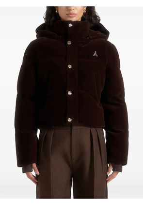 Manière De Voir velvet cropped jacket - Brown