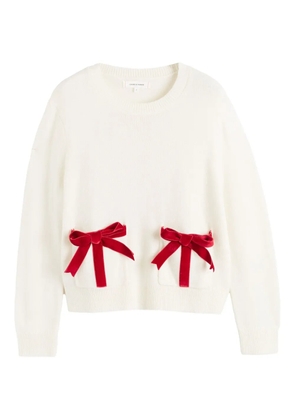 Chinti & Parker velvet-bow sweater - Neutrals