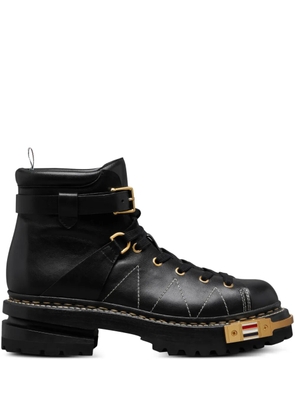 Thom Browne buckle calf leather boots - Black