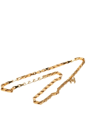 CHANEL Pre-Owned 1990-2000 Gold Plated CC Pendant Necklace costume necklace