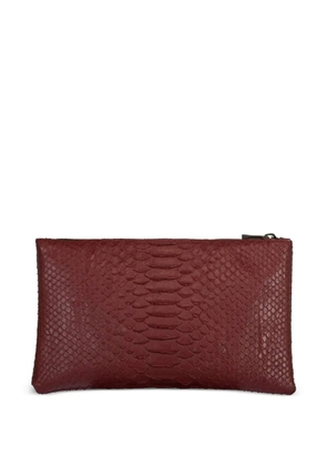 RIVERS EIGHT snakeskin-effect clutch bag - Red