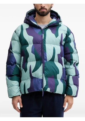Ea7 Emporio Armani camouflage hooded jacket - Blue