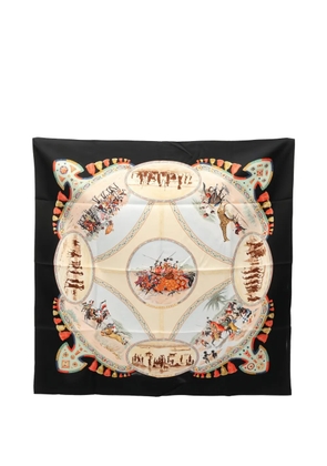 Hermès Pre-Owned 2010s Cavaliers Peuls printed scarf - Black