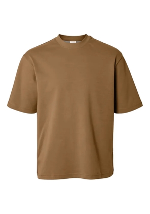 SELECTED crew-neck T-shirt - Brown