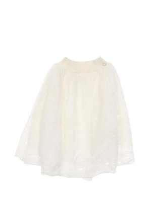 CHANEL Pre-Owned 1986-1988 Coco Mark-button lace mini skirt - Neutrals