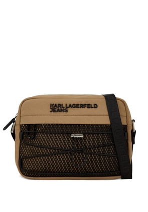 Karl Lagerfeld Jeans Utility mesh-panel messenger bag - Brown