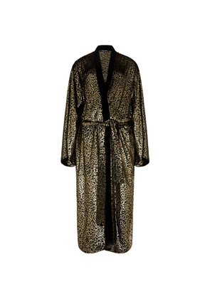 Roberto Cavalli Fil Coupé leopard-print coat - Gold
