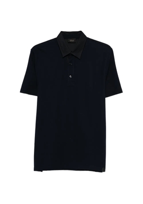 Brioni contrast-collar polo shirt - Blue