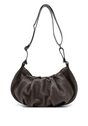 Reptile's House gathered leather shoulder bag - Brown