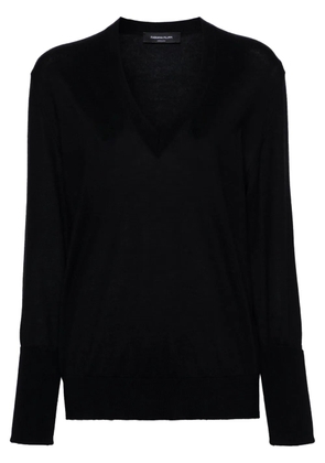 Fabiana Filippi drop-shoulder V-neck jumper - Black