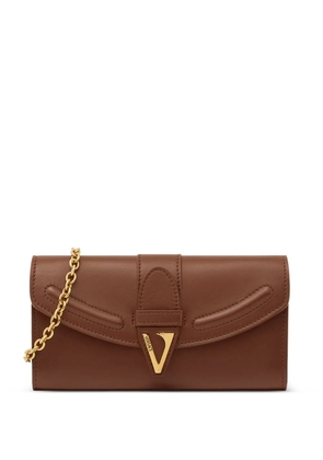 Versace V-logo leather wallet - Brown