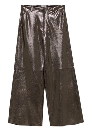 Forte Forte texture leather trousers - Gold