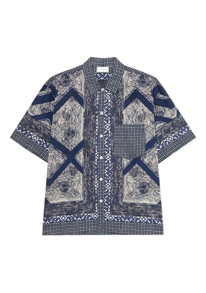 Pierre-Louis Mascia geometric-print short-sleeve shirt - Blue