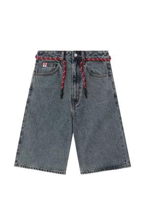 A BATHING APE® Apee heart motif braided shorts - Blue