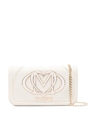 Love Moschino logo-plaque chain-strap crossbody bag - Neutrals