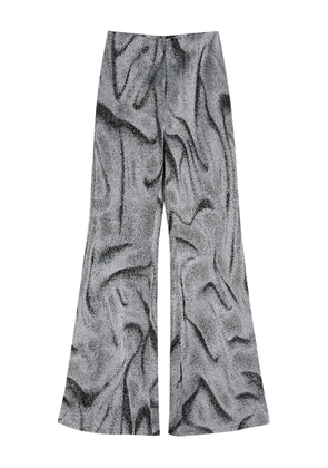 Maccapani Easy swirl-print flared trousers - Black