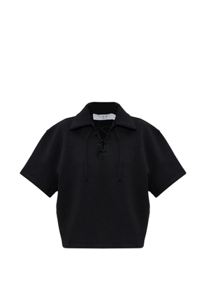 IRO lace-up polo top - Black