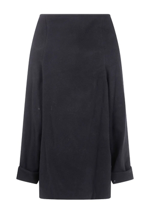 Y's asymmetric-fastening single-bresated coat - Black