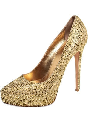 Le Silla 140mm crystal-embellished heeled pumps - Brown