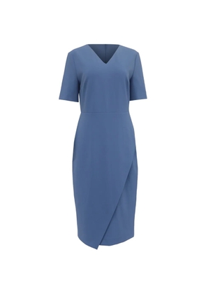 BOSS V-neck asymmetric midi dress - Blue