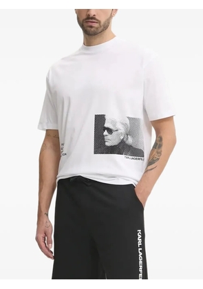 Karl Lagerfeld portrait-print T-shirt - White