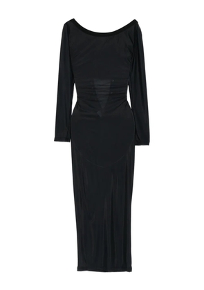 Vestiaire d'un Oiseau Libre lace-up sheer midi dress - Black