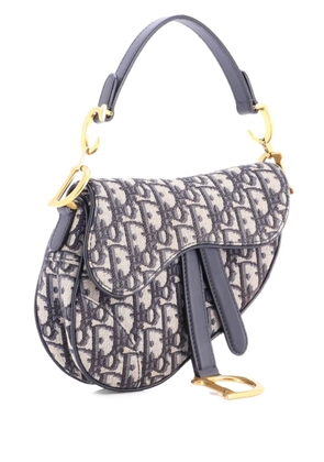 Christian Dior Pre-Owned Saddle Handbag Oblique Canvas Mini shoulder bag - Blue