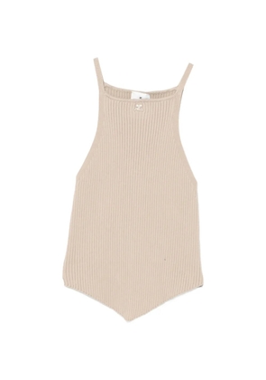 Courrèges ribbed tank top - Neutrals