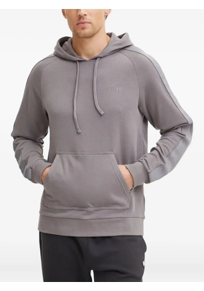 HUGO logo-tape hoodie - Grey