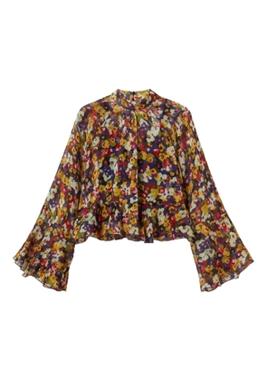 TWINSET floral-print bell-sleeve blouse - Brown