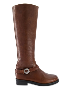 Coperni Cavalier buckle-strap knee-high boots - Brown