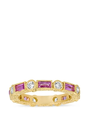 Tanya Farah 18K yellow gold pink sapphire and diamond ring