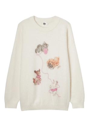 b+ab graphic-design sweater - Neutrals