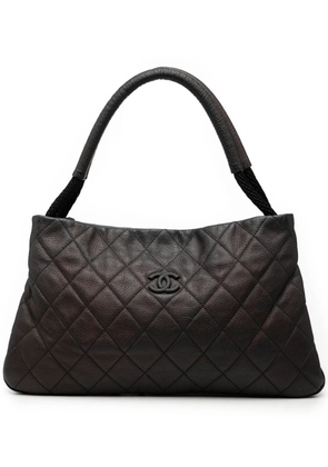 CHANEL Pre-Owned 2009-2010 Medium Quilted Calfskin Yacht Expandable Zip tote bag - Black