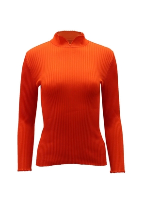 GANNI high-neck ribbed top - Orange