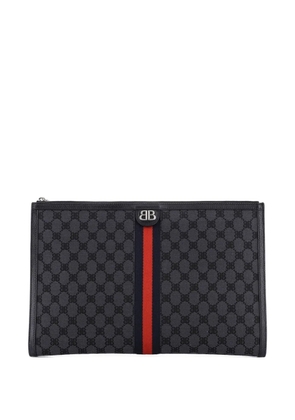 Balenciaga Pre-Owned x Gucci The Hacker Project Laptop Pouch BB Canvas clutch bag - Black