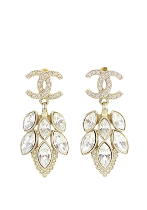 CHANEL Pre-Owned 2023 CC Gold Plated Rhinetone Drop Earrings costume earrings